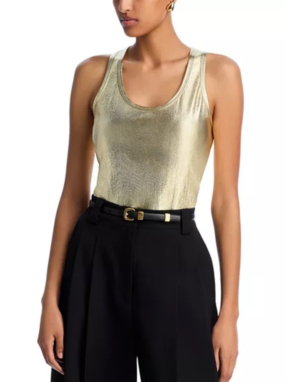 Aqua Gold Metallic Tank Top